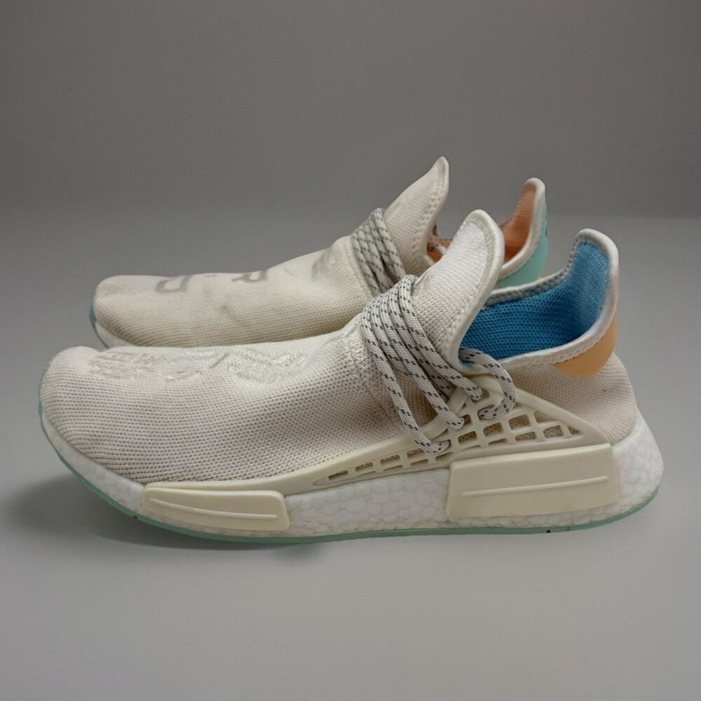 ADIDAS Hu Human Race NMD N.E.R.D. Pharrell Chalk Off White Mint Men's Size 9